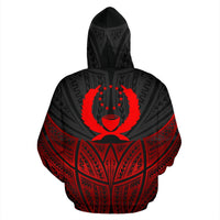 Pohnpei Polynesian Custom Hoodie Red Black Pride Map nd Seal - Polynesian Pride
