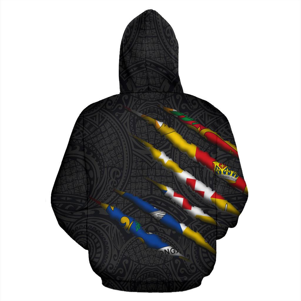 Tonga All Over Zip up Hoodie Scratch Style - Polynesian Pride