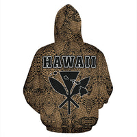 Polynesian Kanaka Maoli Map of Hawaii Hoodie Gold - Polynesian Pride