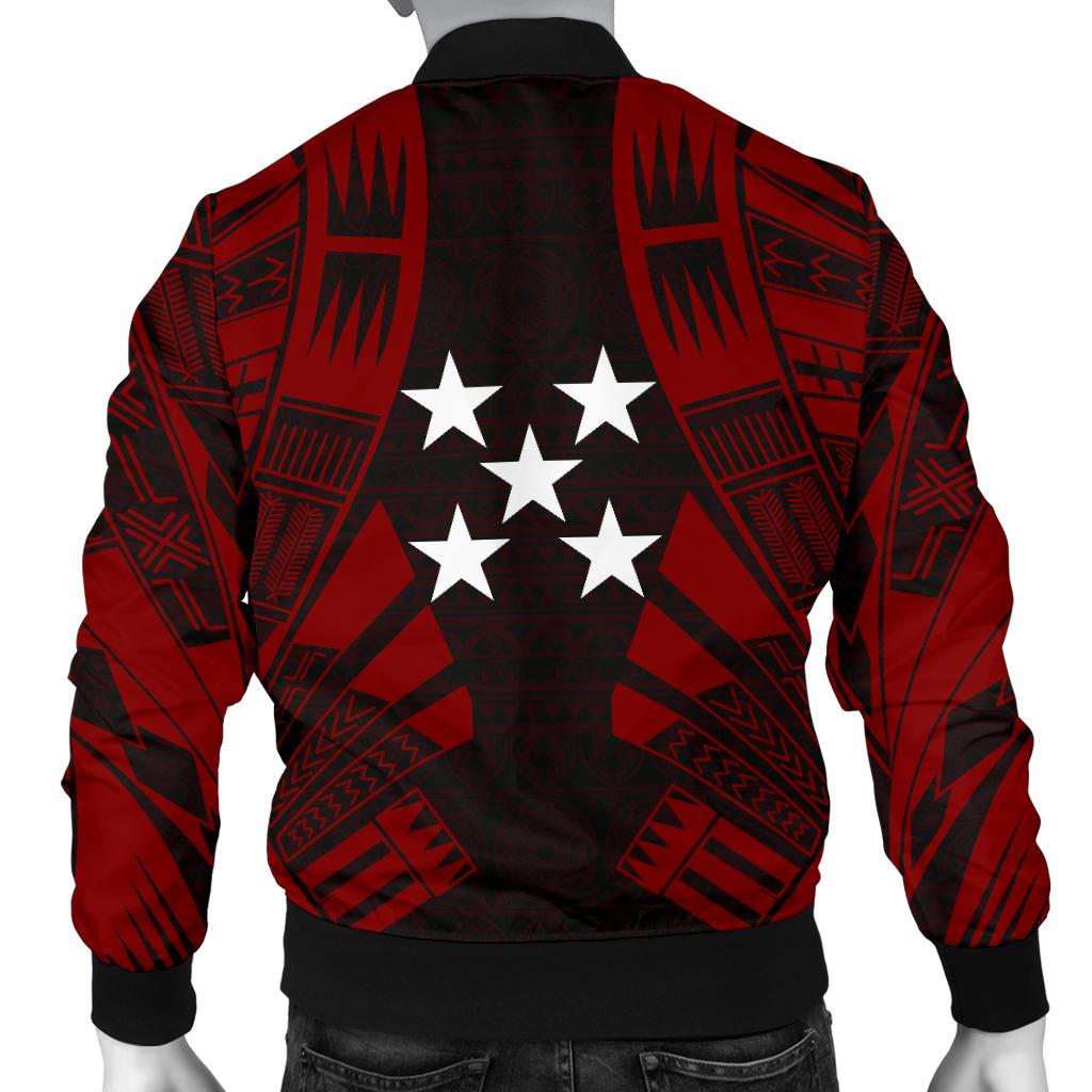 Gambier Islands Men Bomber Jackets - Polynesian Tattoo Red - Polynesian Pride