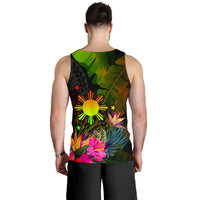 The Philippines Polynesian Men's Tank Top - Hibiscus and Banana Leaves - Polynesian Pride