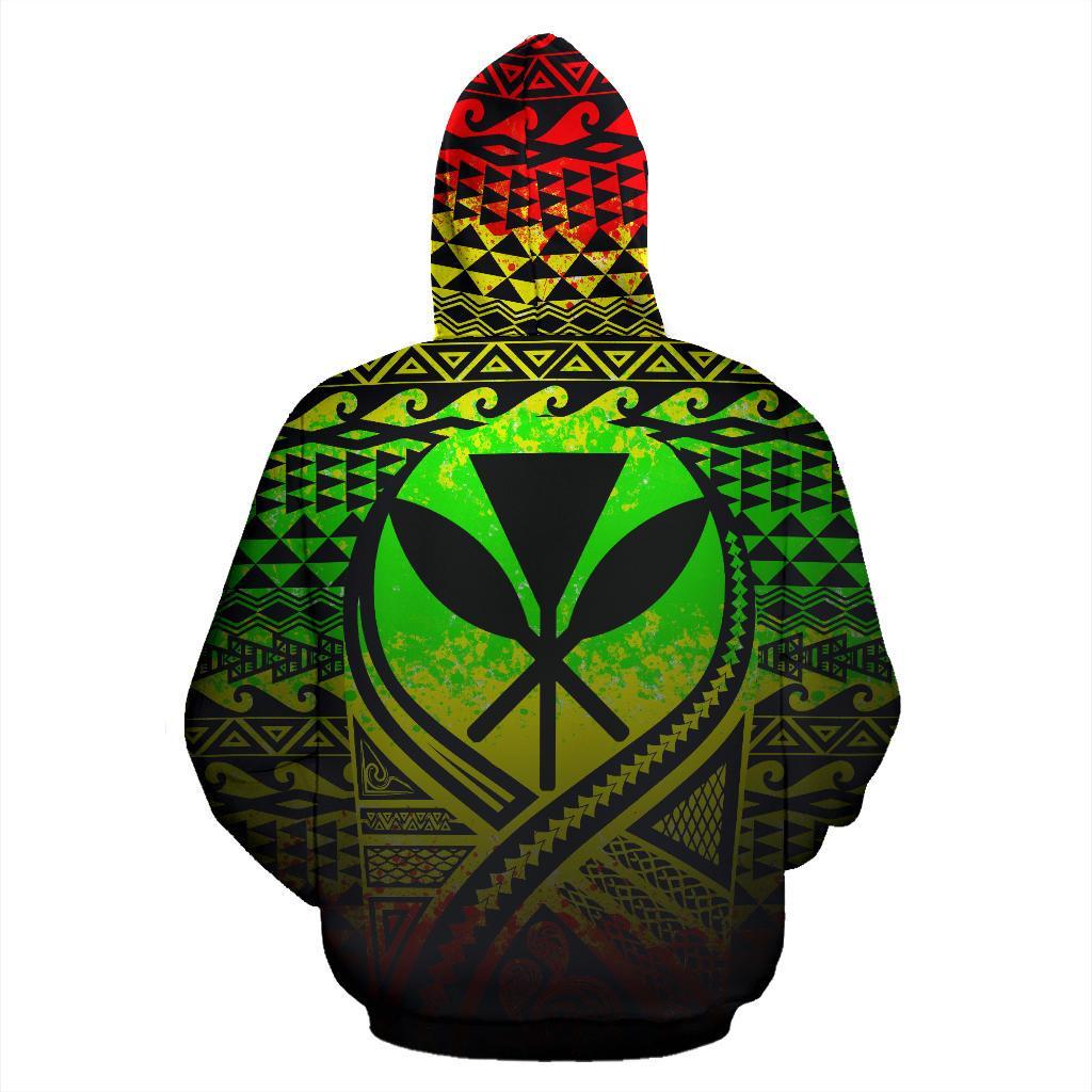 Kanaka Maoli All Over Zip up Hoodie Lift up Reggae - Polynesian Pride