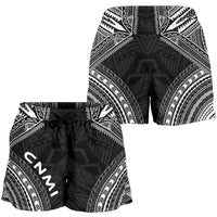 Northern Mariana Islands Women's Shorts - Polynesian Chief Black Version - Polynesian Pride
