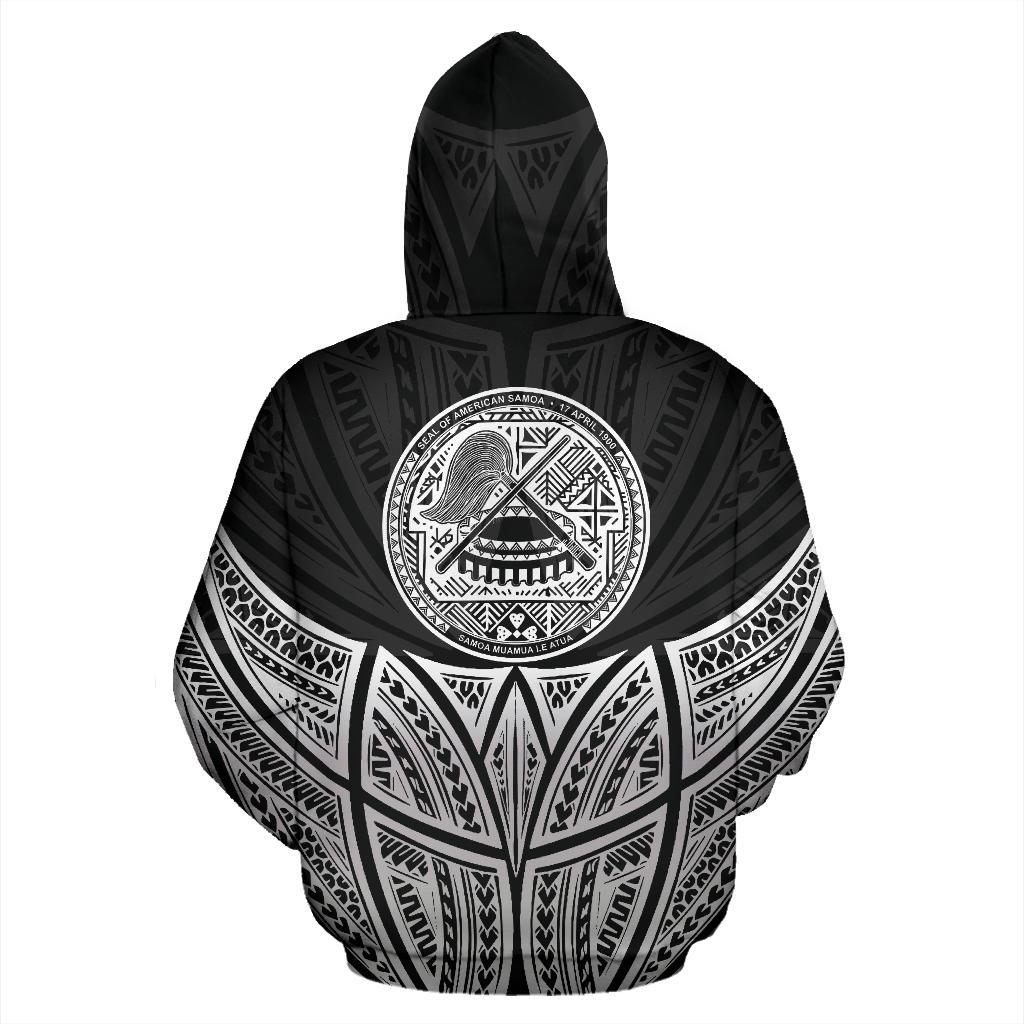 American Samoa Polynesian Custom Hoodie Black Pride Map nd Seal - Polynesian Pride