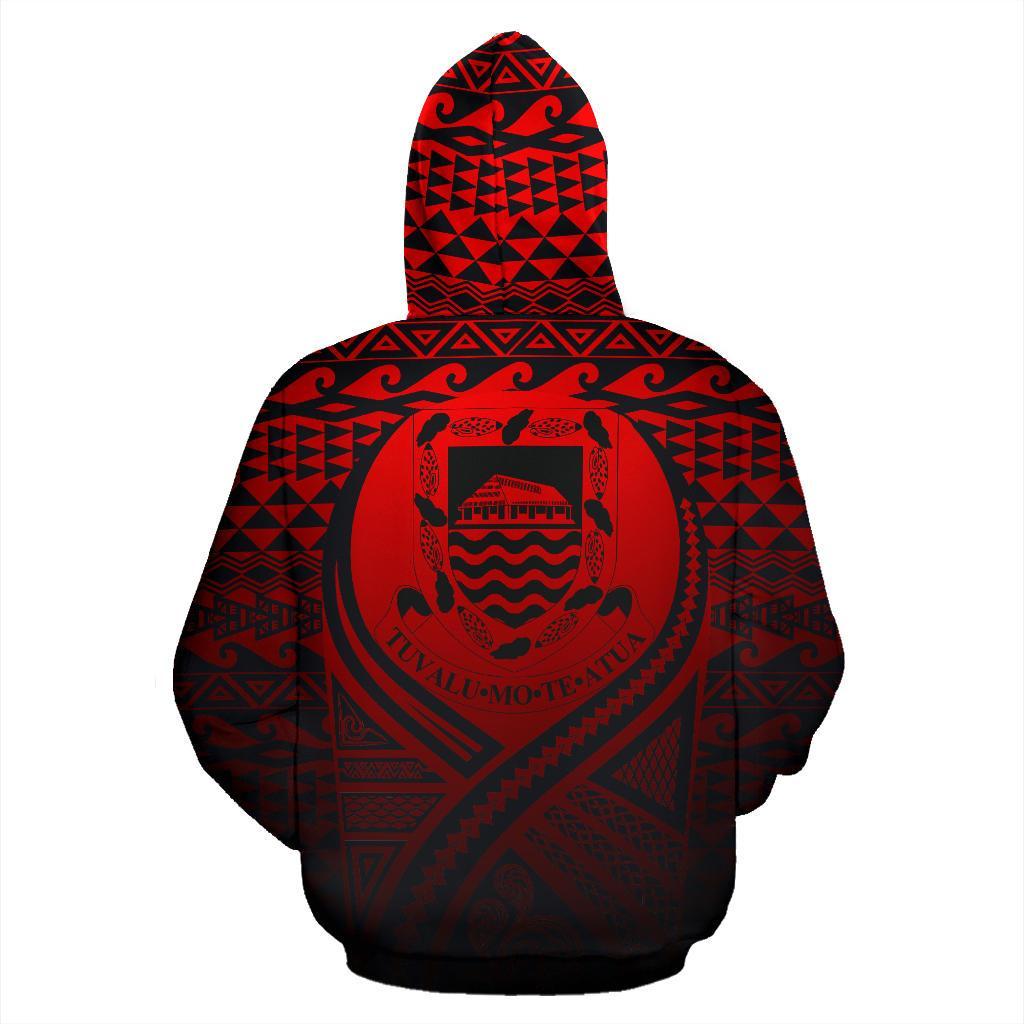 Tuvalu All Over Zip up Hoodie Lift up Red - Polynesian Pride