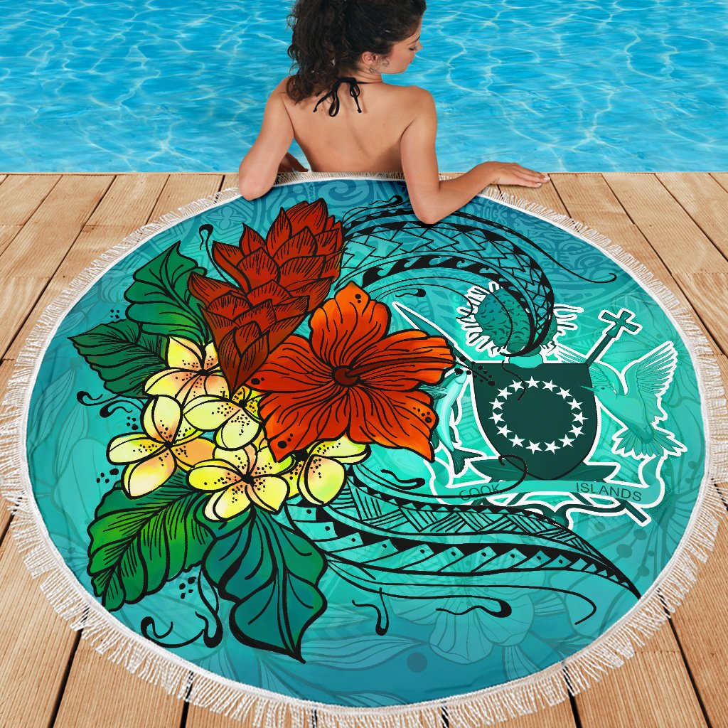 Cook Islands Beach Blanket - Tropical Flowers Style - Polynesian Pride