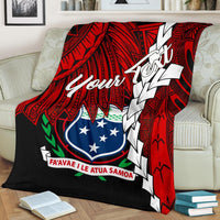 Samoa Polynesian Custom Personalised Premium Blanket - Tribal Wave Tattoo Flag Tattoo - Polynesian Pride