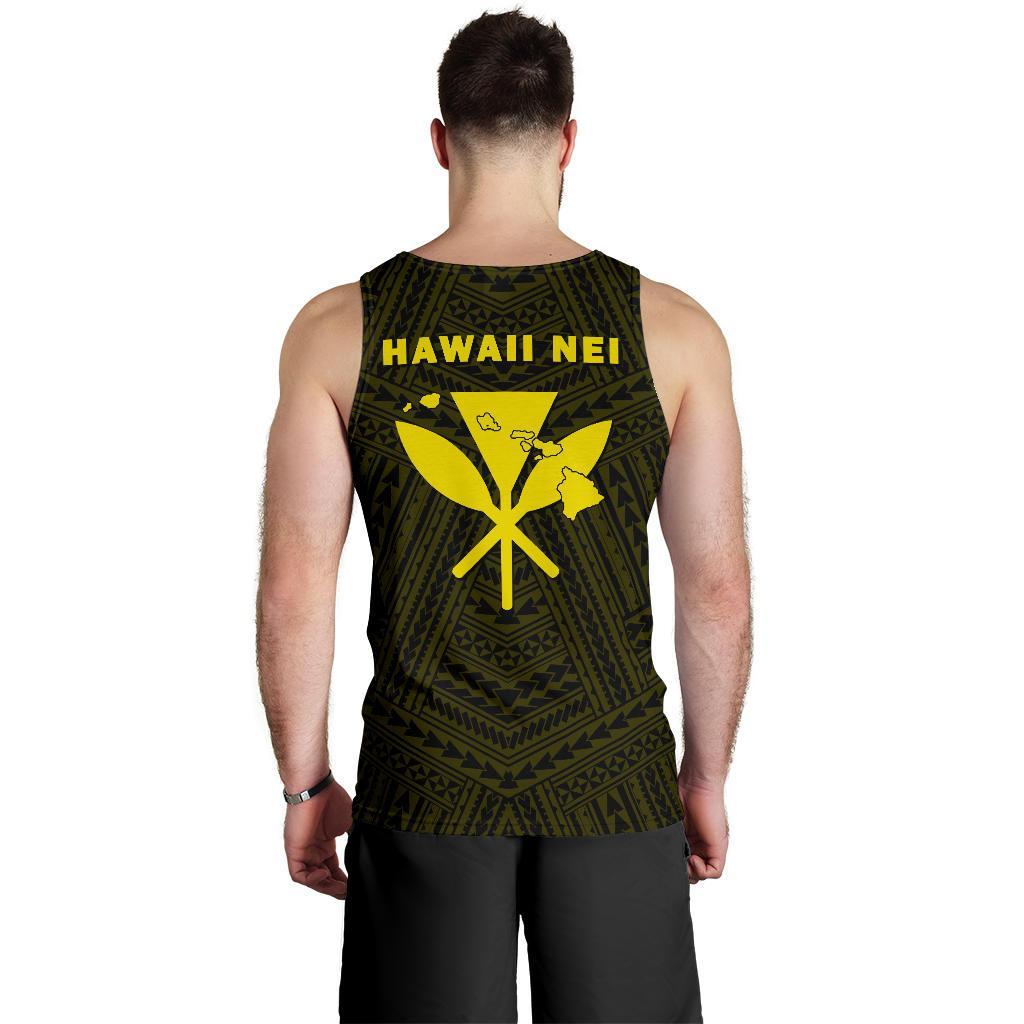 Hawaii Kanaka Polynesian Men's Tank Top Yellow - Polynesian Pride