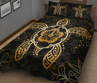 Turtle Hibiscus Yellow Quilt Bed Set - Polynesian Pride