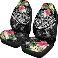 Tonga Polynesian Car Seat Covers - Summer Plumeria (Black) - Polynesian Pride