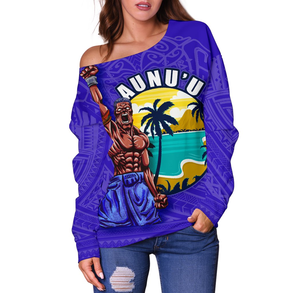 American Samoa Polynesian Off Shoulder Sweater - Aunu'u Island - Polynesian Pride
