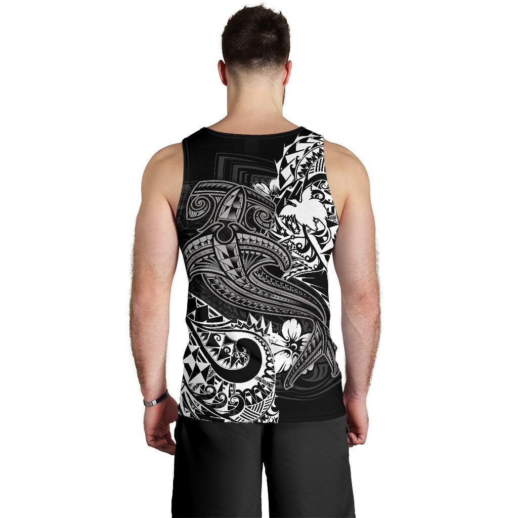 Papua New Guinea Men's Tank Top - White Shark Polynesian Tattoo - Polynesian Pride