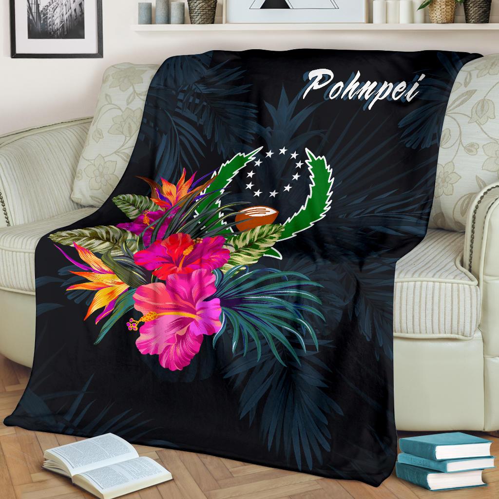 Pohnpei Micronesia Premium Blanket - Tropical Flower - Polynesian Pride