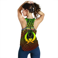 Polynesian Pohnpei Personalised Women's Racerback Tank - Reggae Vintage Polynesian Patterns - Polynesian Pride