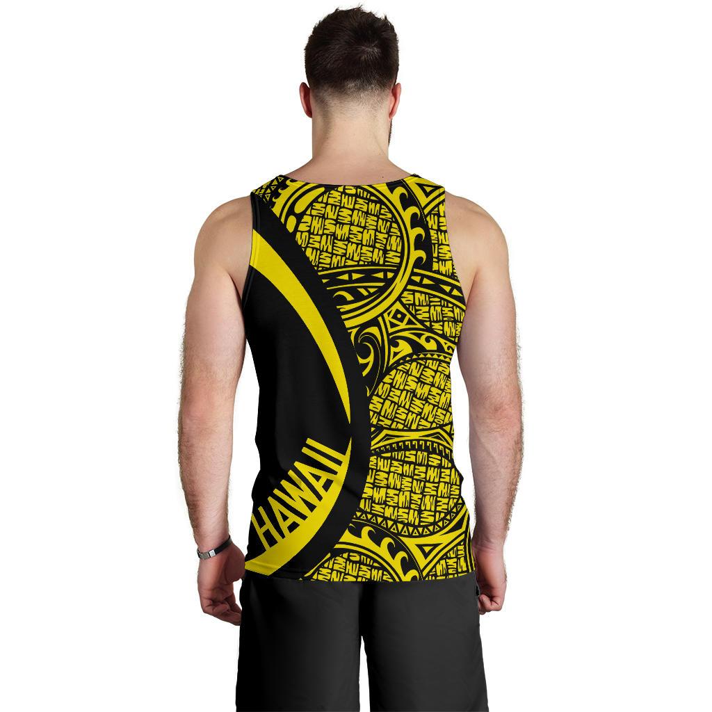 Kanaka Hawaii Map Yellow Polynesian Men's Tank Top - Circle Style - Polynesian Pride