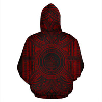 Palau ll Over Hoodie Palau Coat of rms Polynesian Red Black - Polynesian Pride