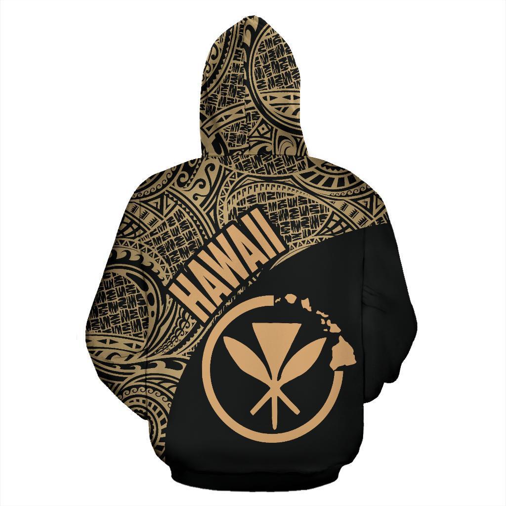 Hawaii Zip up Hoodie Hawaii Kanaka Maoli Mermaid Polynesian Tattoo Golden Version - Polynesian Pride