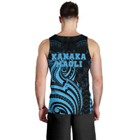 Kanaka Maoli Map Polynesian Tank Top Blue And White - Polynesian Pride
