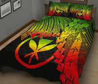 Polynesian Hawaii Quilt Bed Set - Tribal Wave Tattoo Reggae - Polynesian Pride