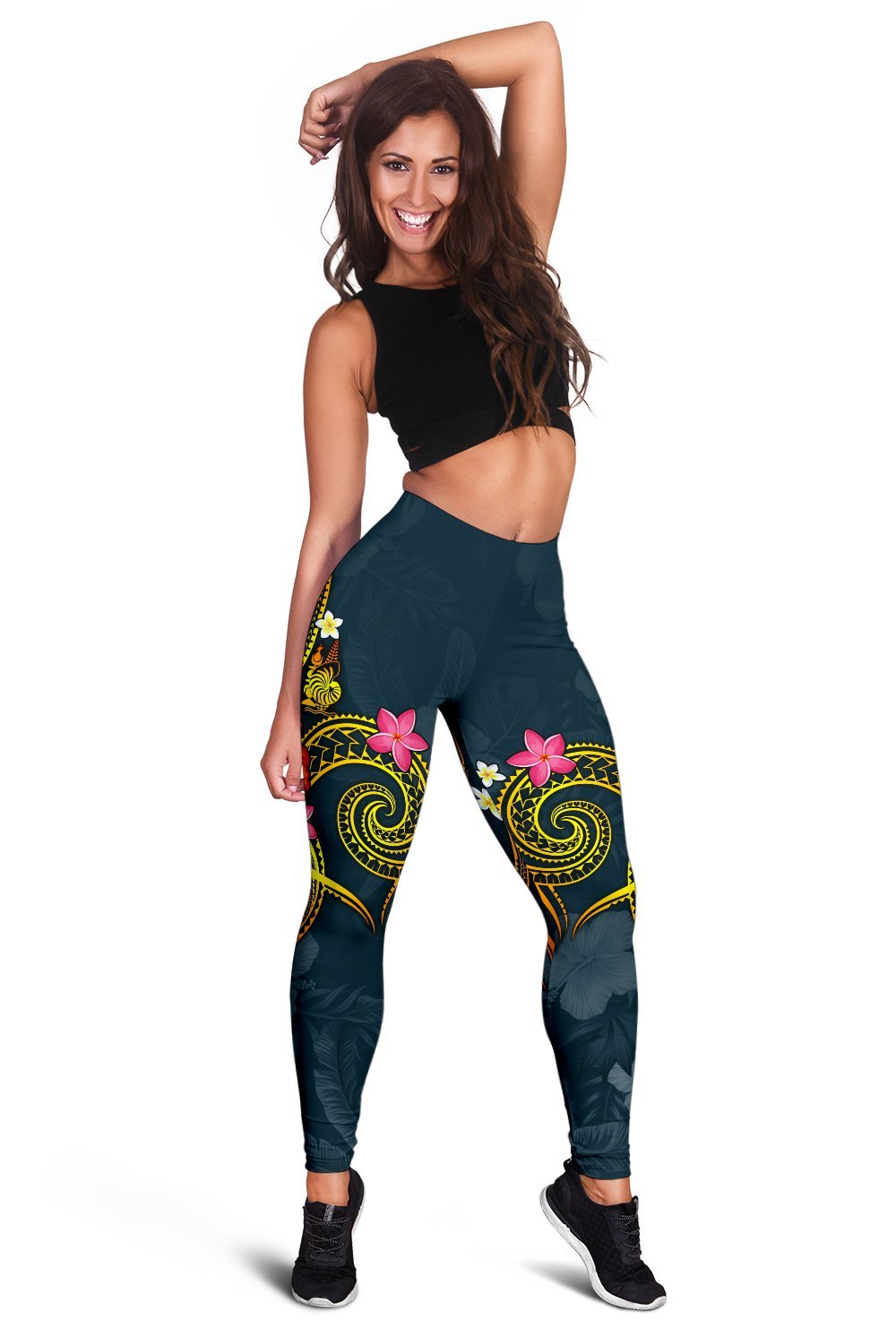 New Caledonia Polynesian Leggings - Legend of New Caledonia (Blue) - Polynesian Pride