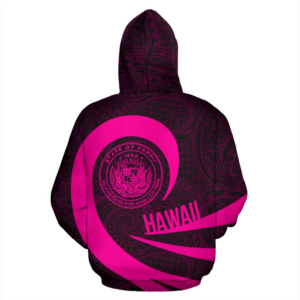 Hawaii Coat of Arms Roll In My Heart Hoodie Pink - Polynesian Pride
