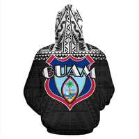 Guam Zip up Hoodie Guam Coat of Arms Polynesian Tattoo A5 - Polynesian Pride