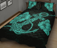 Anchor Poly Tribal Quilt Bed Set Turquoise - Polynesian Pride