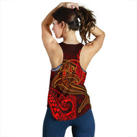 American Samoa Women's Racerback Tank - Red Shark Polynesian Tattoo - Polynesian Pride