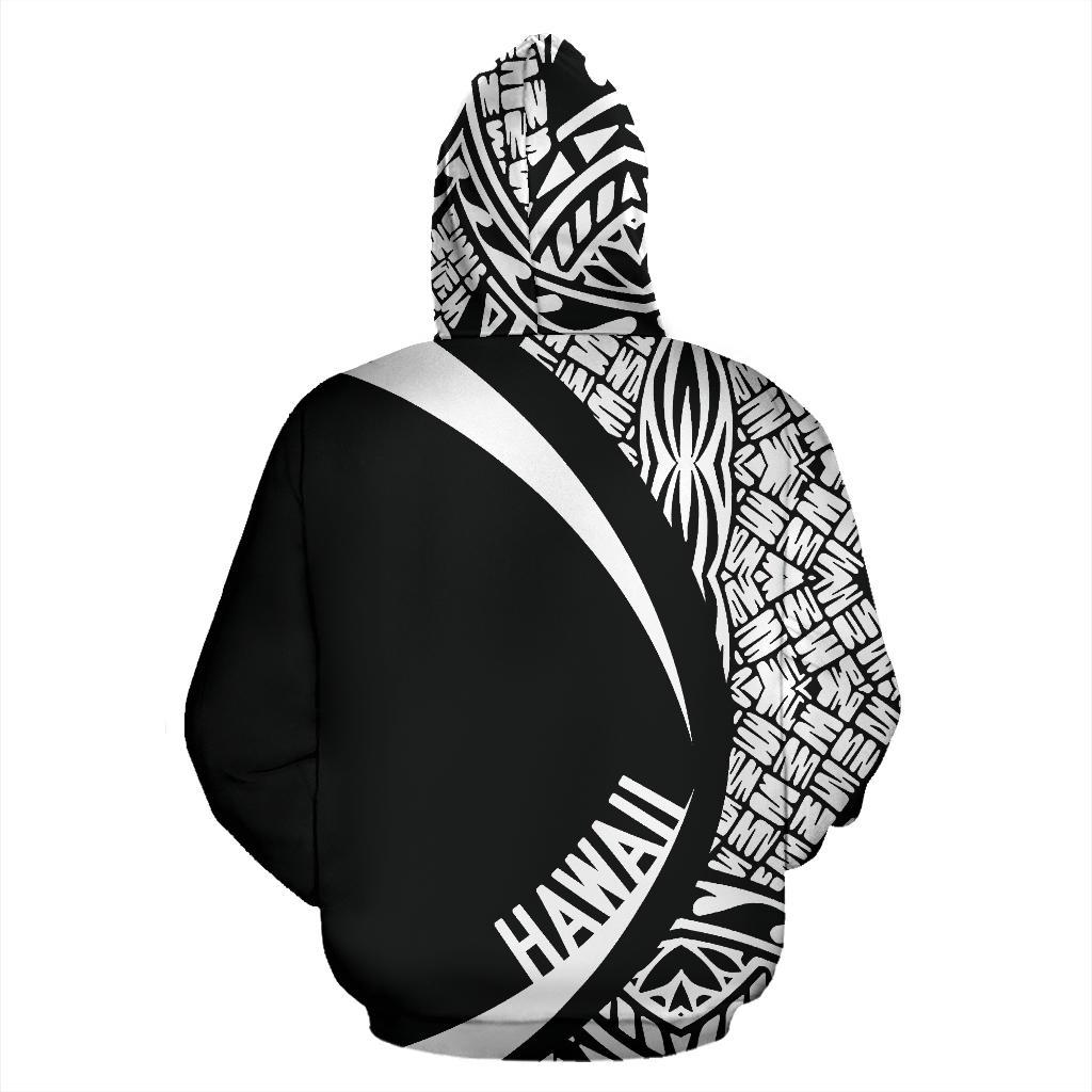 Kanaka Hawaii Map White Polynesian Zip up Hoodie Circle Style - Polynesian Pride
