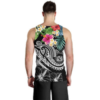 Polynesian Hawaii Men's Tank Top - Summer Plumeria (Black) - Polynesian Pride