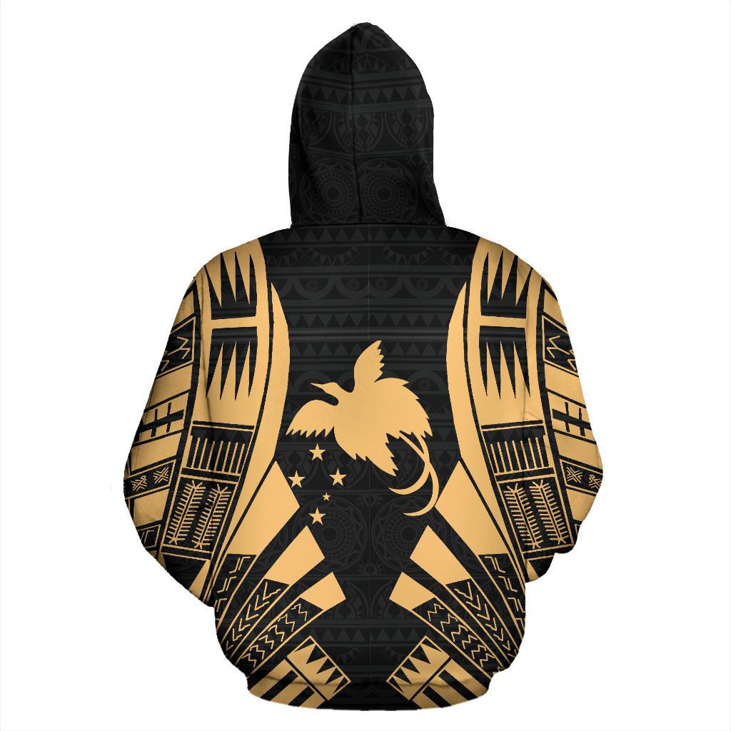 Papua New Guinea Polynesian All Over Zip up Hoodie Gold Tattoo - Polynesian Pride