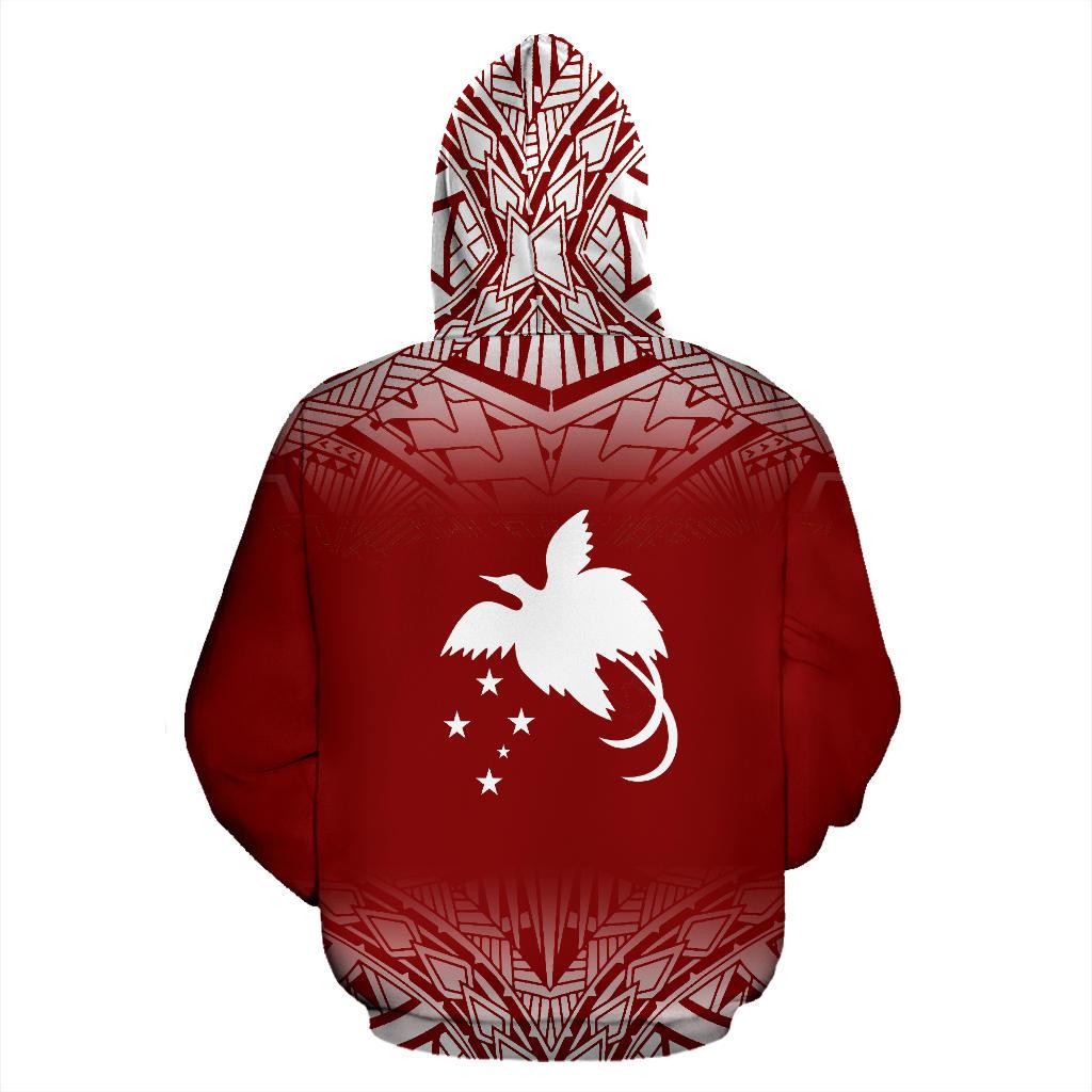 Papua New Guinea All Over Hoodie Fog Red - Polynesian Pride
