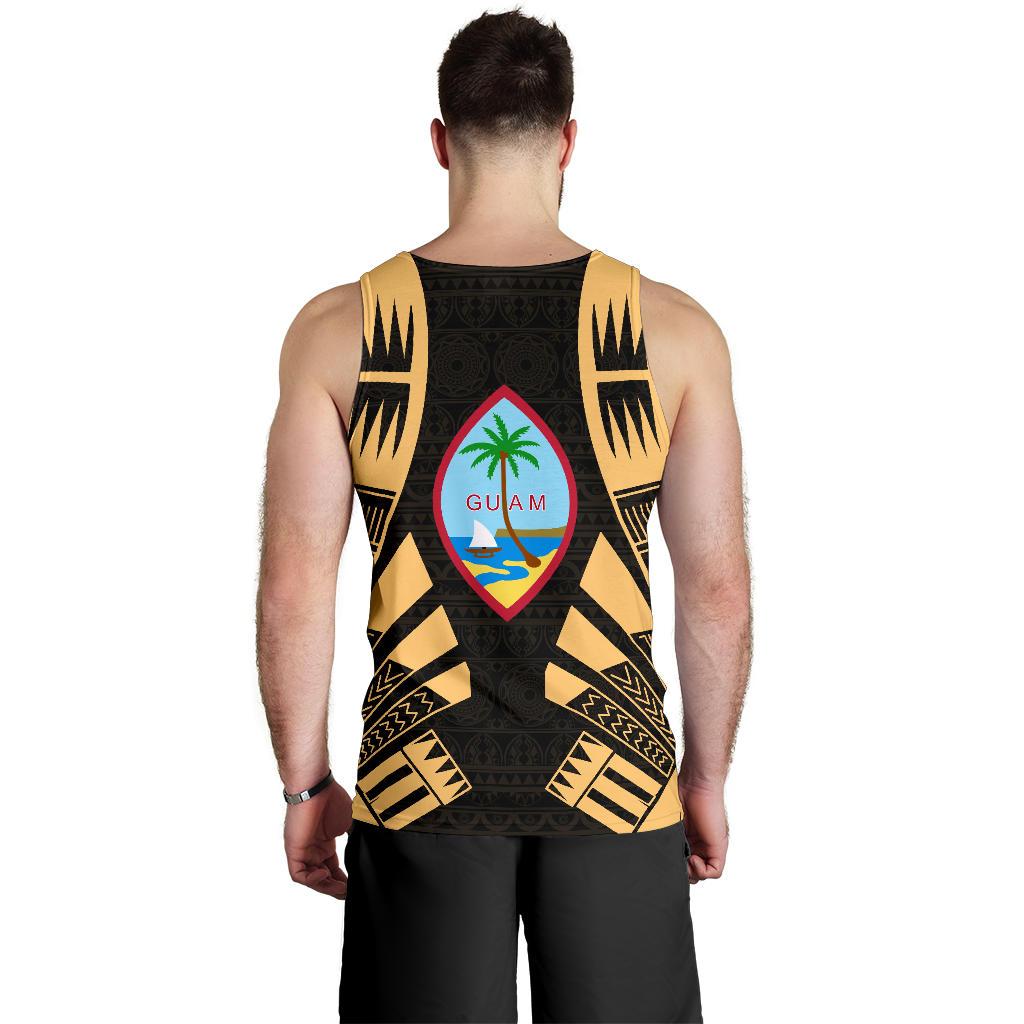 Guam Men Tank Top - Polynesian Tattoo Gold - Polynesian Pride