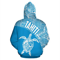 Tahiti Hoodie Tahiti Turtle Mermaid Polynesian Tattoo Blue Version - Polynesian Pride