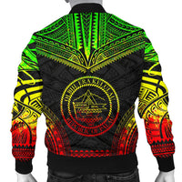 Palau Polynesian Chief Men's Bomber Jacket - Reggae Version - Polynesian Pride