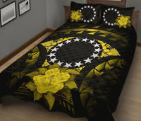Cook Islands Polynesian Quilt Bed Set Hibiscus Yellow - Polynesian Pride