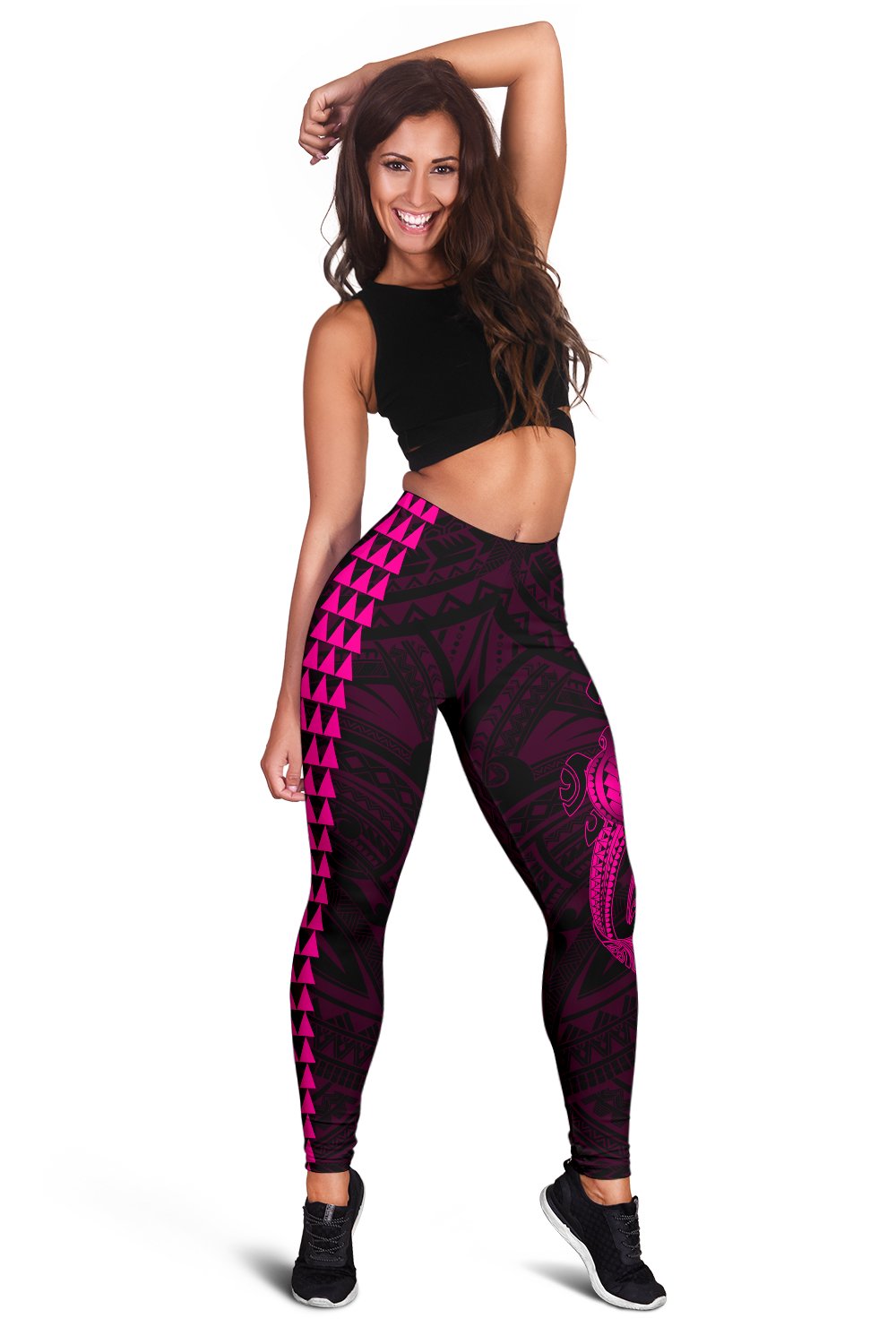 Hawaii Turtle Shark Polynesian Leggings - Pink - Polynesian Pride
