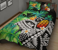Kanaka Maoli (Hawaiian) Quilt Bed Set, Polynesian Pineapple Banana Leaves - Polynesian Pride