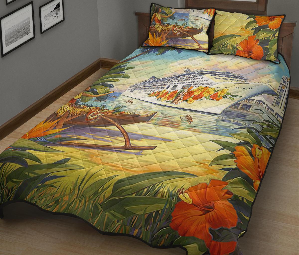 Vintage Hawaii Quilt Bed Set - Polynesian Pride
