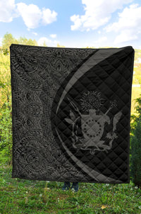 Cook Islands Coat Of Arms Polynesian Premium Quilt - Circle Style - 09 - Polynesian Pride