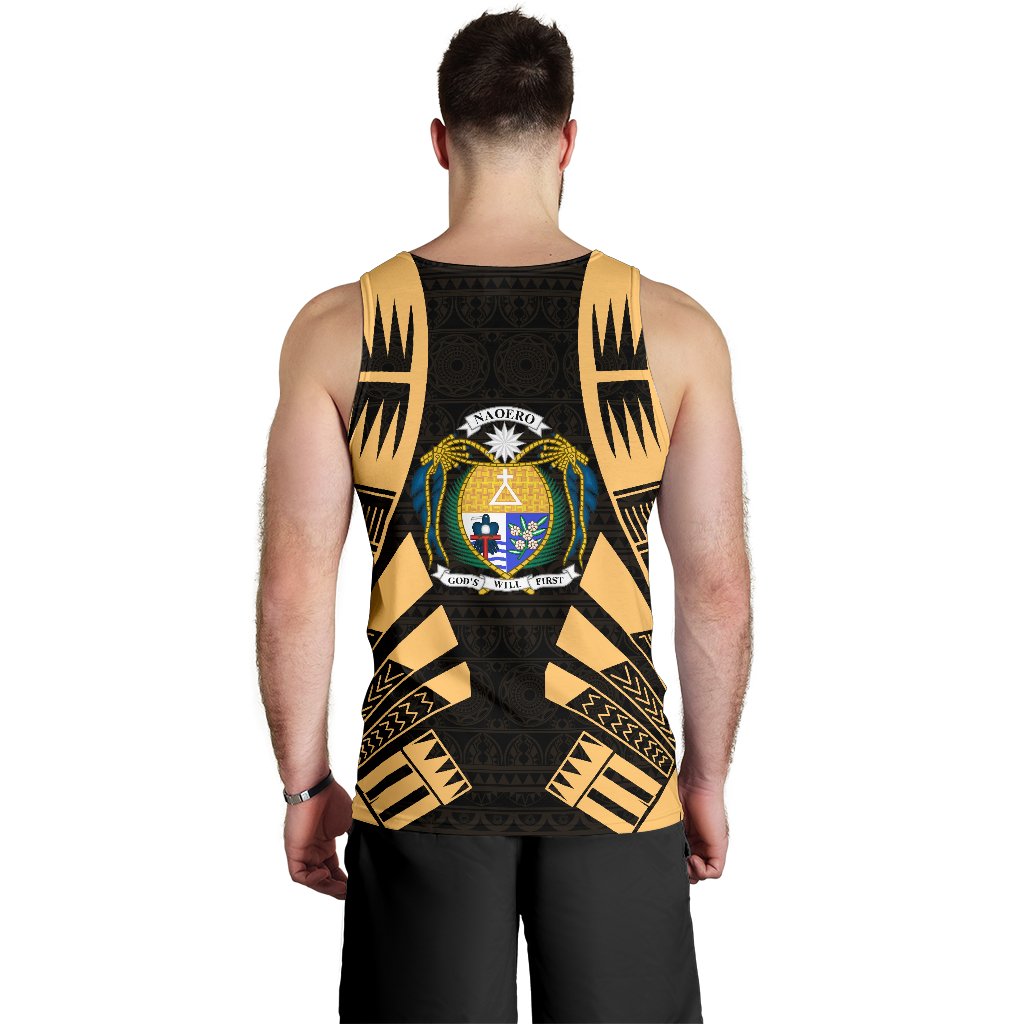 Nauru Men Tank Top - Polynesian Tattoo Gold - Polynesian Pride