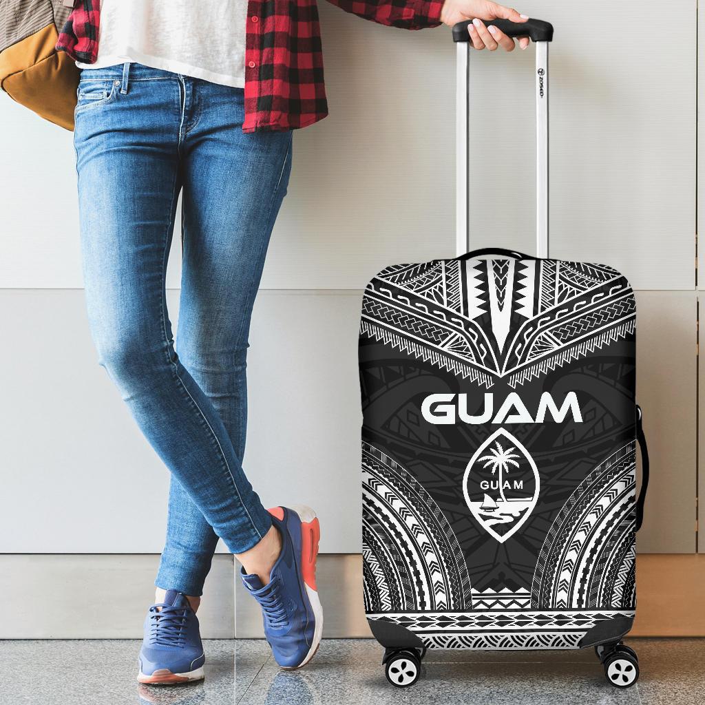 Guam Polynesian Chief Luggage Cover - Black Version - Polynesian Pride