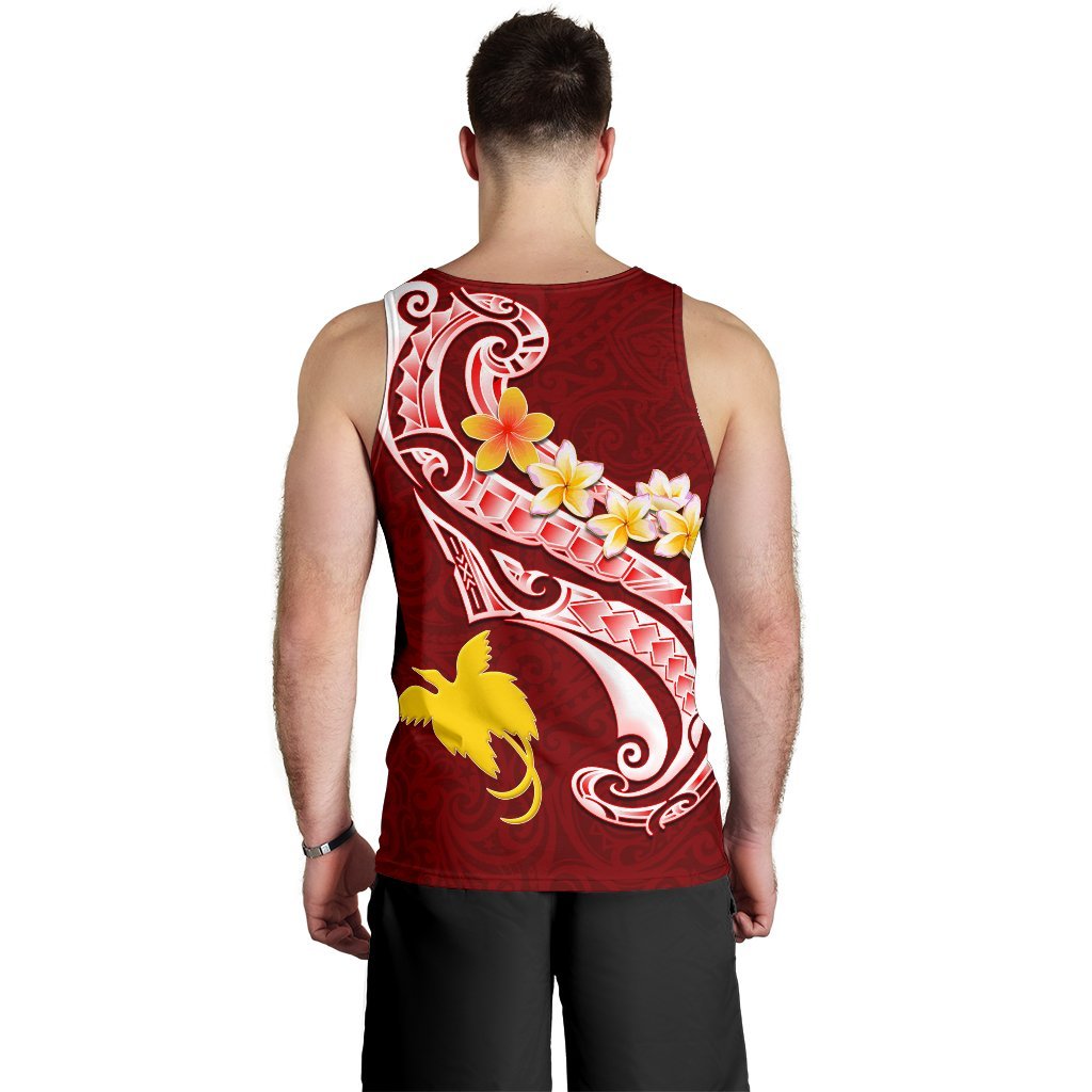 Papua New Guinea Men's Tank Top - PNG Seal Polynesian Patterns Plumeria - Polynesian Pride