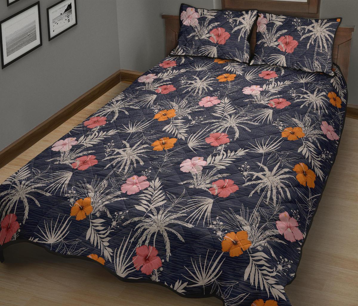 Tropical Grey Quilt Bed Set - Polynesian Pride