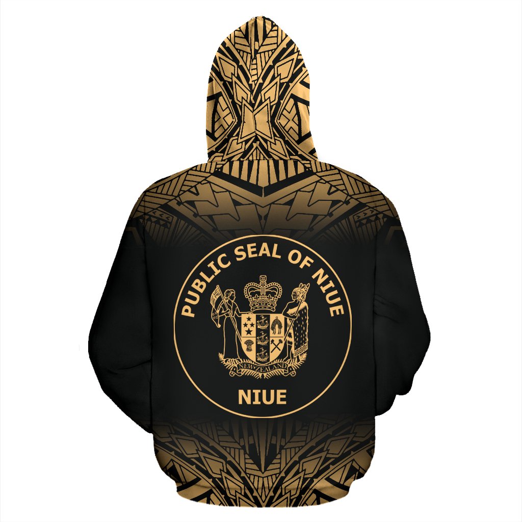 Niue Polynesian Custom Hoodie Fog Gold - Polynesian Pride