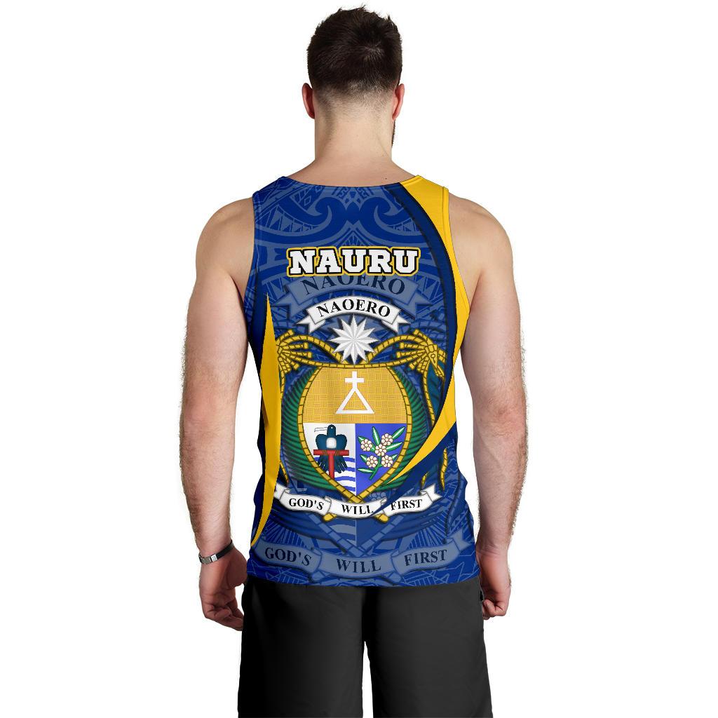Nauru Polynesian Tank Top (Men) - Nauru Spirit (Blue) - Polynesian Pride