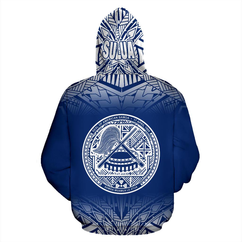 Salua All Over Hoodie Royal Blue Color - Polynesian Pride