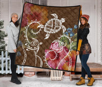 Hawaii Turtle Polynesian Premium Quilt - Herd Style - Polynesian Pride