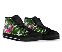 Pohnpei High Top Shoes White - Turtle Plumeria Banana Leaf - Polynesian Pride