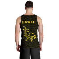 Hawaii Kakau Polynesian Hammerhead Shark Map Men's Tank Top - Yellow - Polynesian Pride